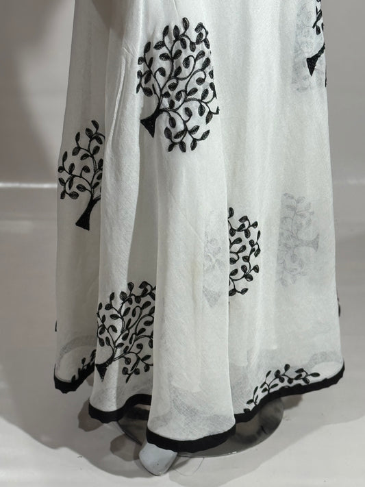 2-Piece Party Dress – Khadi Net Embroidered Sharara with Short Frock