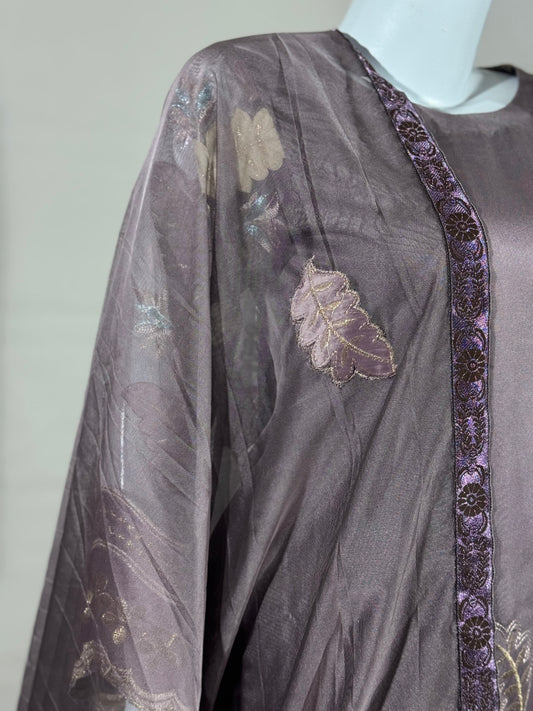 Luxurious 3-Piece Party Wear – Net Dress with Velvet Patch Embroidery