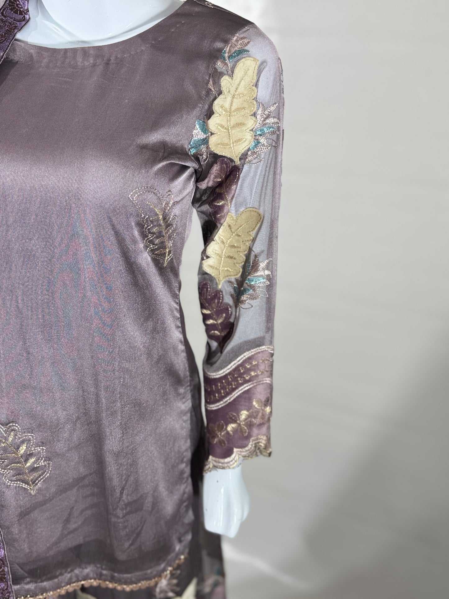 Luxurious 3-Piece Party Wear – Net Dress with Velvet Patch Embroidery