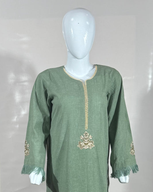 Elegant Krandi Fabric 2-Piece Kurti Set – Timeless Comfort Style