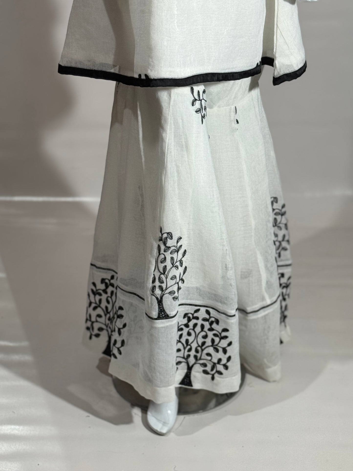 2-Piece Party Dress – Khadi Net Embroidered Sharara with Short Frock