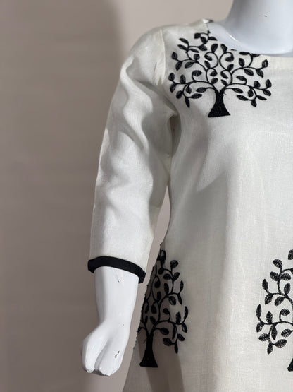 2-Piece Party Dress – Khadi Net Embroidered Sharara with Short Frock