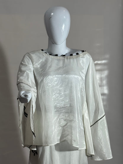 2-Piece Party Dress – Khadi Net Embroidered Sharara with Short Frock