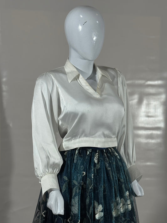 Elegant 3-Piece Party Wear Dress – Net Embroidered Shirt and Silk Shirt Combo