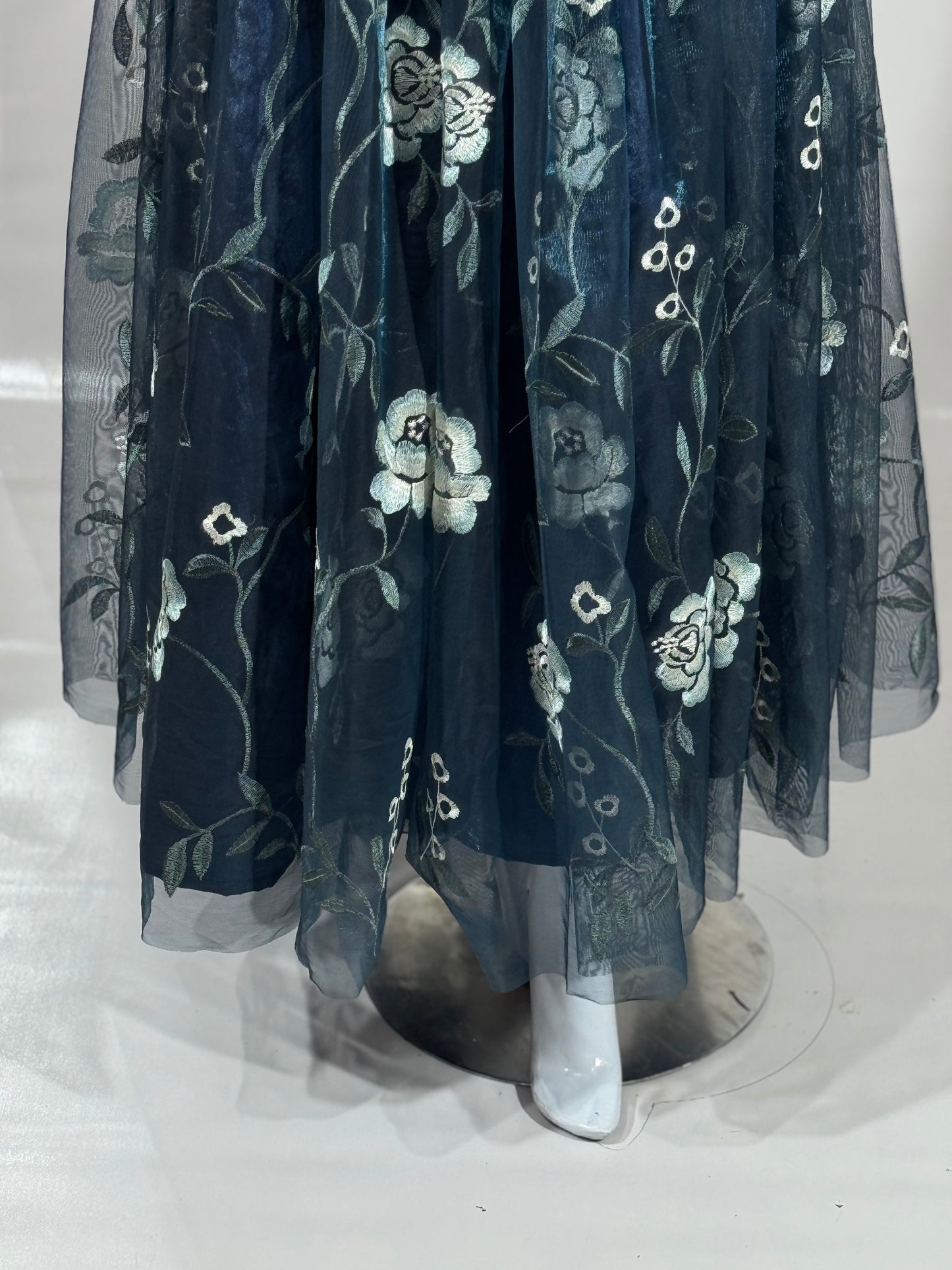 Elegant 3-Piece Party Wear Dress – Net Embroidered Shirt and Silk Shirt Combo