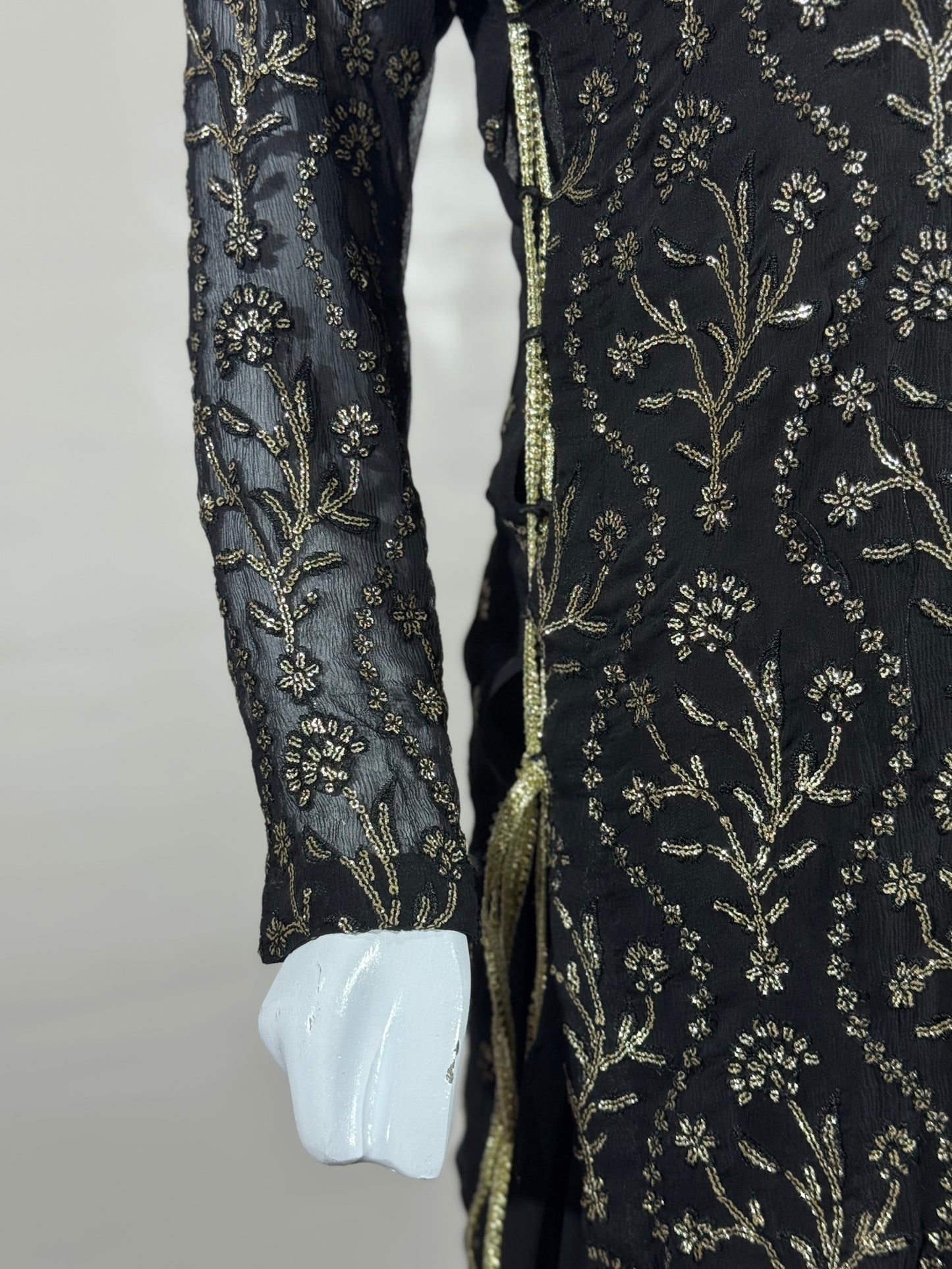 Exquisite 2-Piece Bridal Dress – Designer Embroidery on Pure Chiffon Fabric