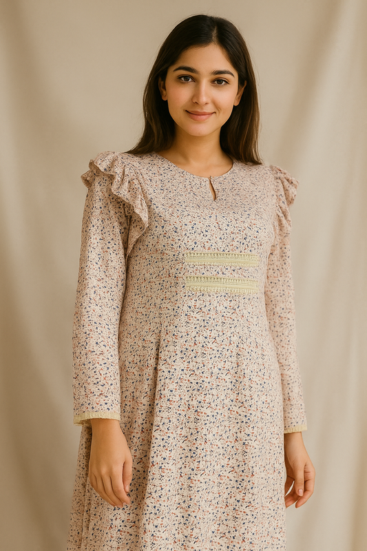Comfort Fit 1-Piece Casual Dress – Soft Malai Fabric for Everyday Style