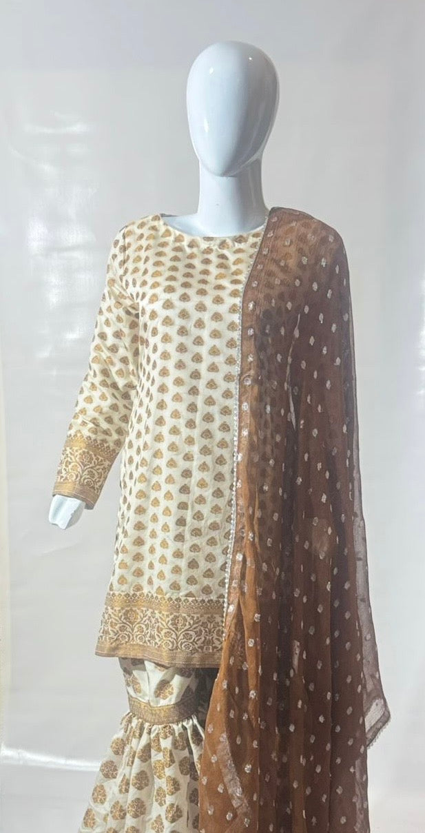 Opulent 3-Piece Indian Banarasi Bridal Dress – Traditional Elegance and Royal Craftsmanship