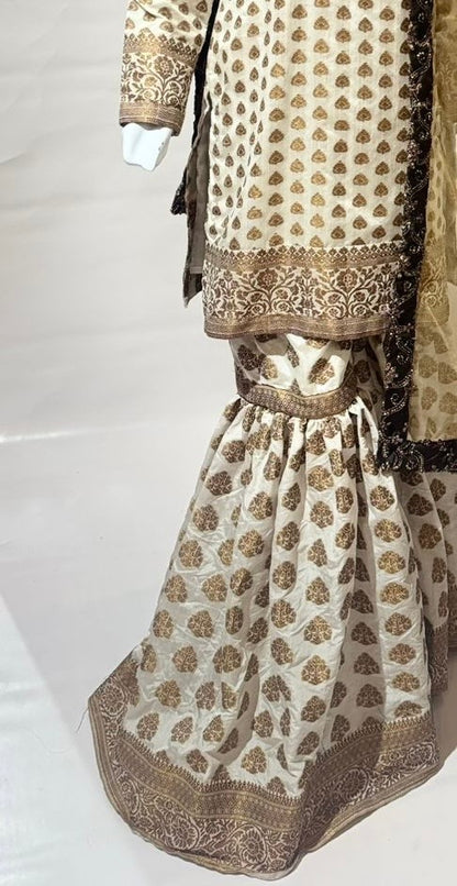 Opulent 3-Piece Indian Banarasi Bridal Dress – Traditional Elegance and Royal Craftsmanship