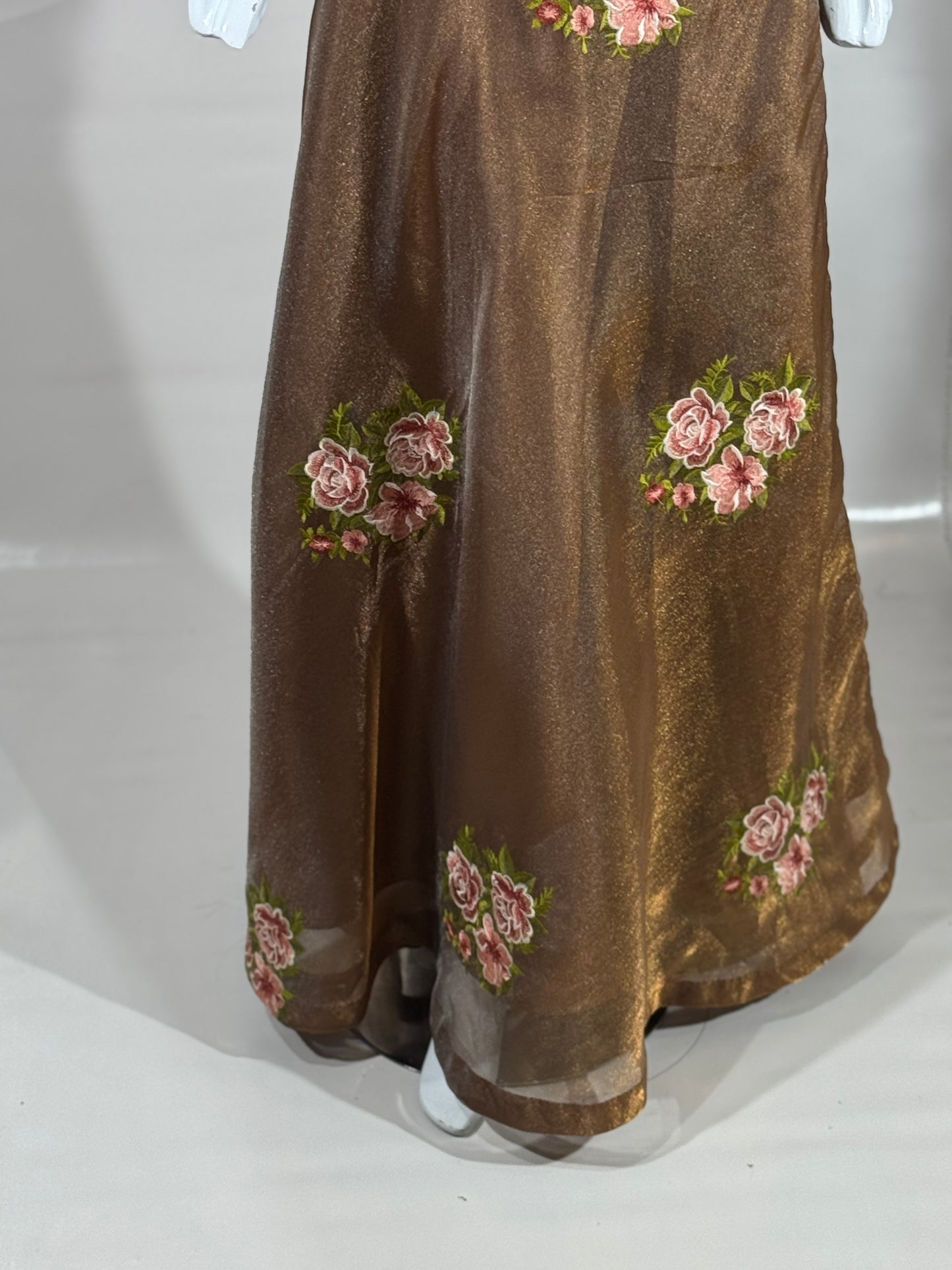 Graceful 2-Piece Organza Embroidered Shirt with Katan Silk Bottoms