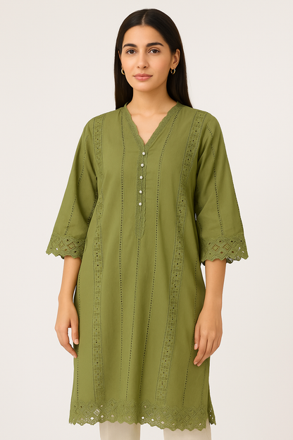 1-Piece Chikankari Lawn Kurti – Premium Embroidered Summer Wear