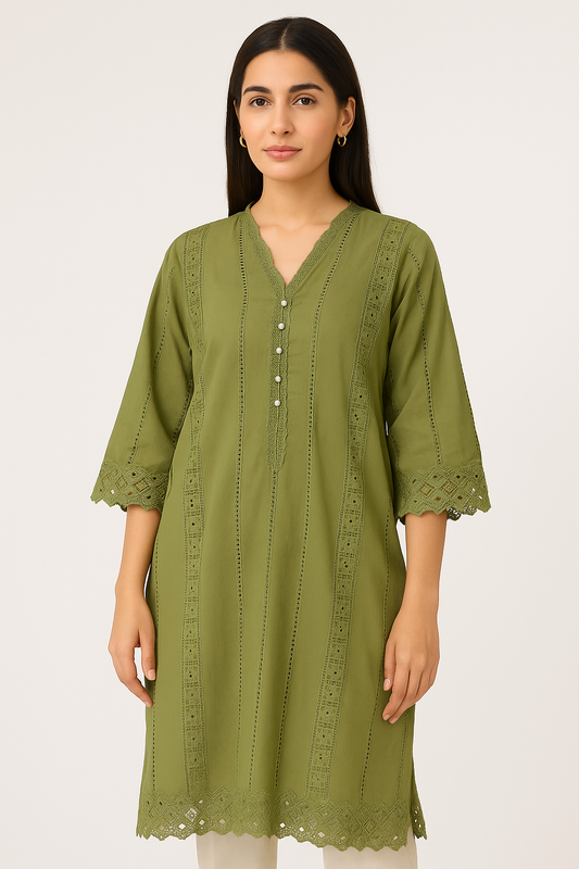 1-Piece Chikankari Lawn Kurti – Premium Embroidered Summer Wear