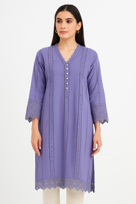 1-Piece Chikankari Lawn Kurti – Premium Embroidered Summer Wear